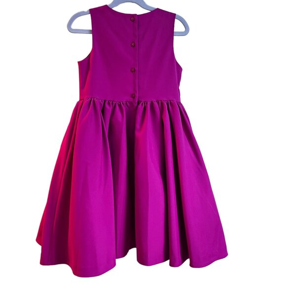 Janie and Jack Magenta Raspberry Pink Special Occasion Bow Dress Girls 6 - Picture 7 of 10